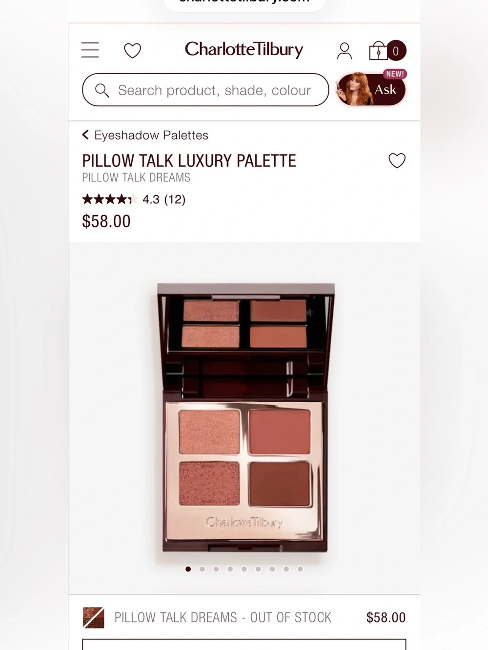 Charlotte Tilbury NEW! Eyeshadow Pillow Talk Dreams - Luxury Palette
